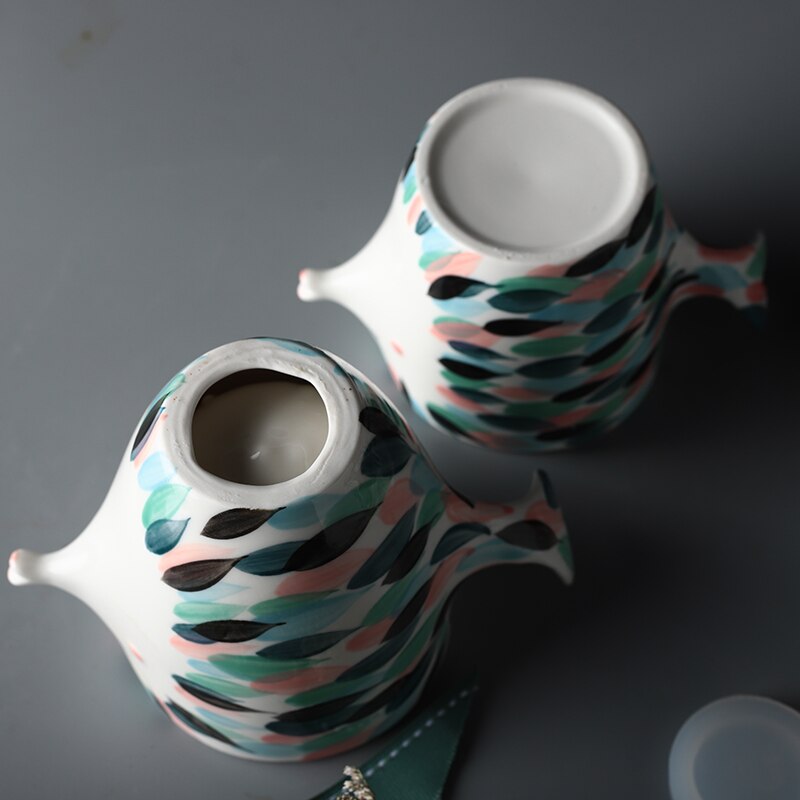Handmade 3D Fish Shape Ceramic Cup And Saucer Coffee Cup Set Afternoon Black Tea Porcelain Teacup
