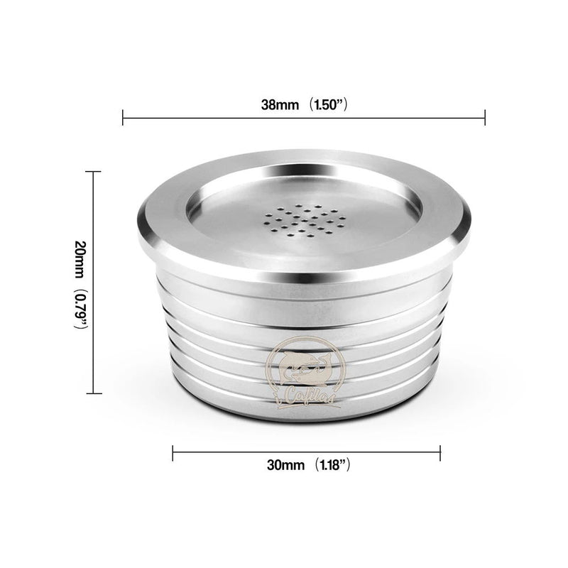 iCafilas Stainless steel Refillable Coffee Capsule Filters Cup For Delta Q Pod Stainless Steel
