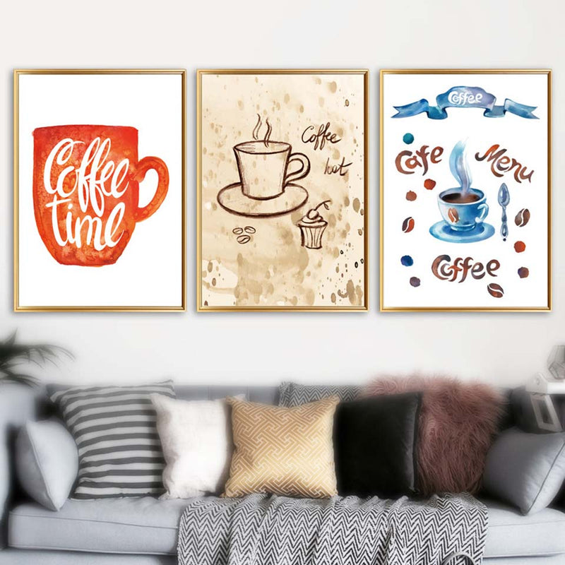 Home Decoration Prints Painting Nordic Style Coffee Pictures Cup Wall Art Modular Canvas Watercolor