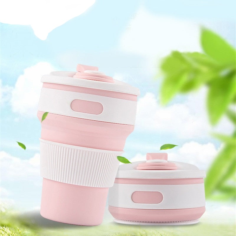 Folding Silicone Portable Silicone Telescopic Drinking Collapsible coffee cup multi-function