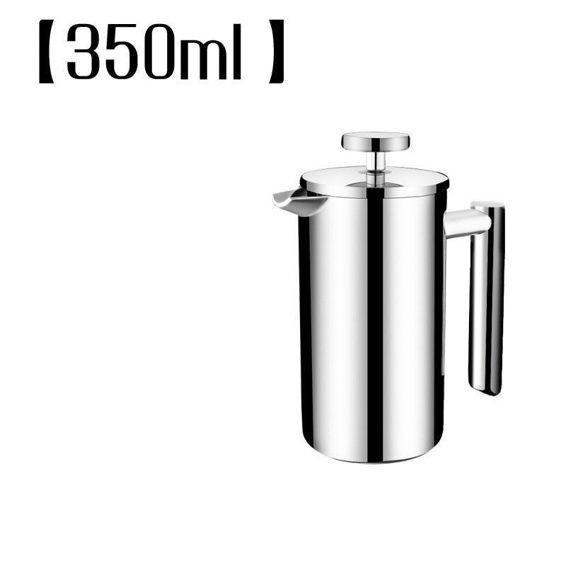 Stainless steel 304 double layer french presses coffee pot with 150ML mugs set larger