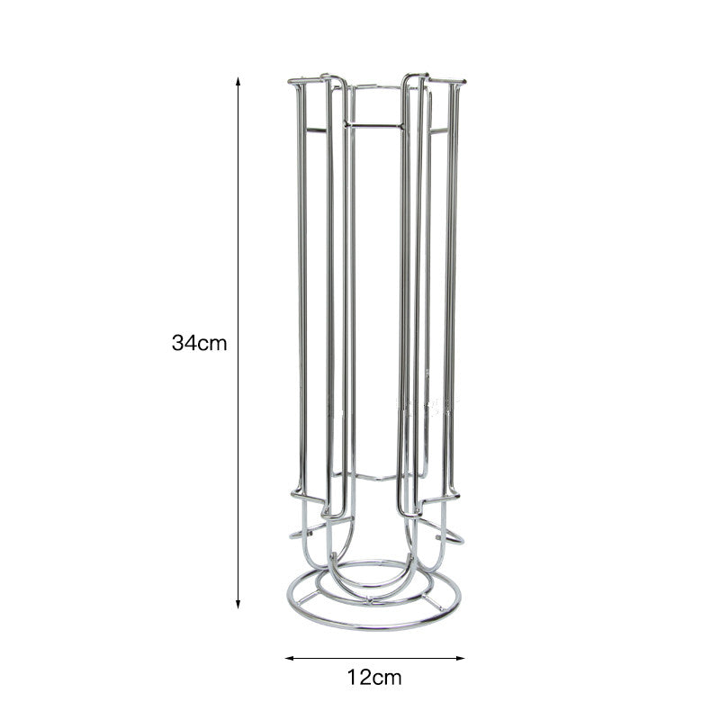 INMYLIFE Metal Coffee Pod Holder Iron Chrome Plating Stand Coffee Capsule Storage Rack for 18pcs