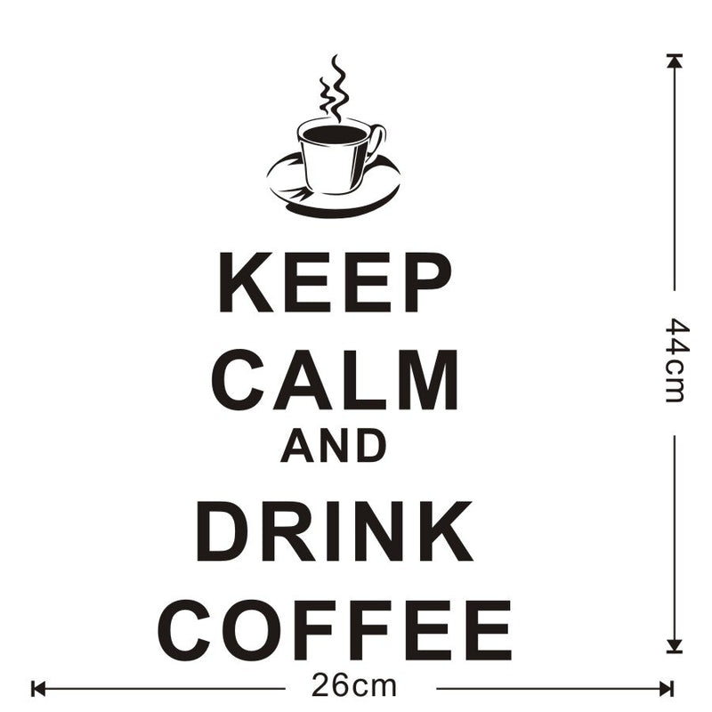 Keep Calm Drink Coffee Vinyl Wall Sticker For Kitchen Dining Hall Removable Waterproof Wallpaper