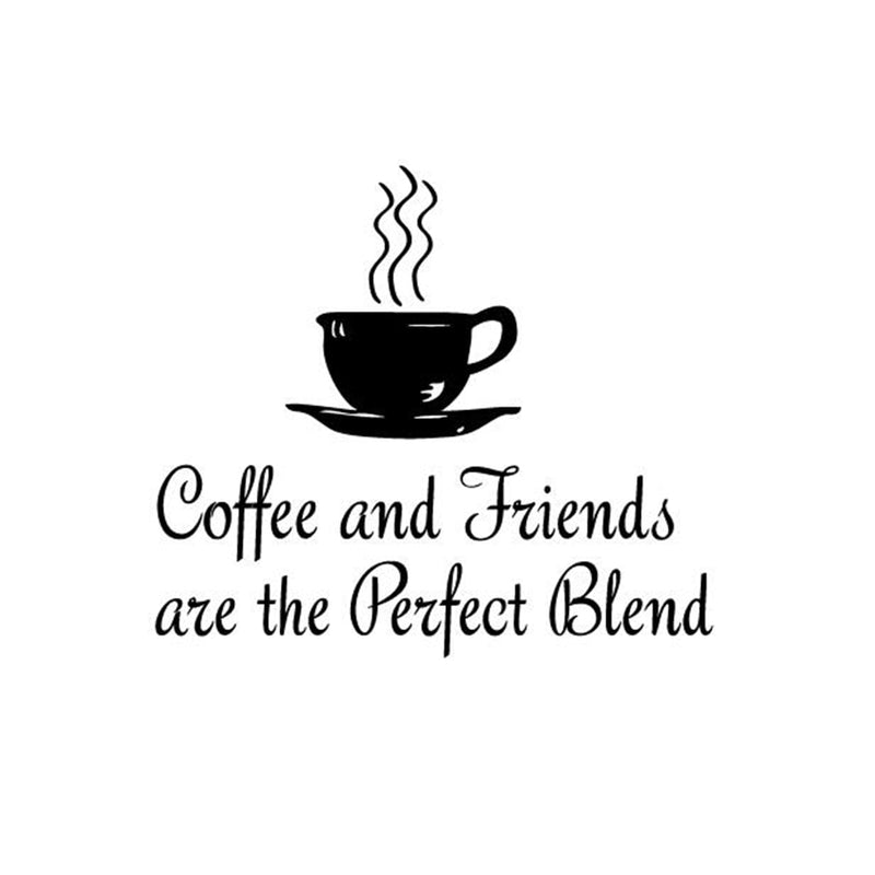 Kitchen Coffee Quotes Wall Decal " Coffee and Friends.. " Vinyl Wall Sticker Dining Room, Wall Art