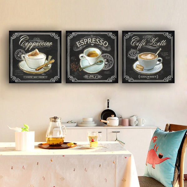 Kitchen Vintage Coffee Posters and Prints Canvas Painting Scandinavian
