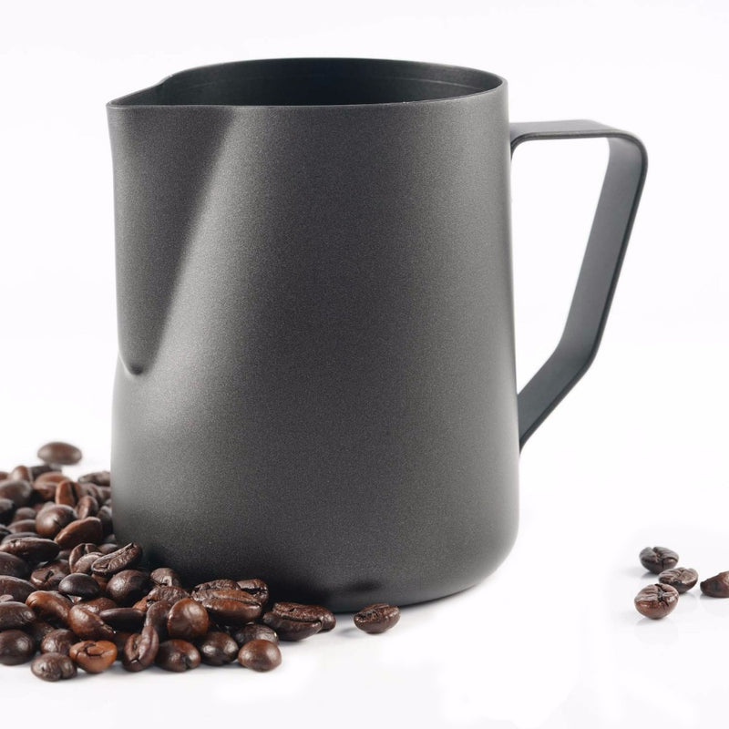 Leeseph Milk Frothing Pitcher Jug, Matte Black Stainless Steel Coffee Pot, Suitable for Coffee,
