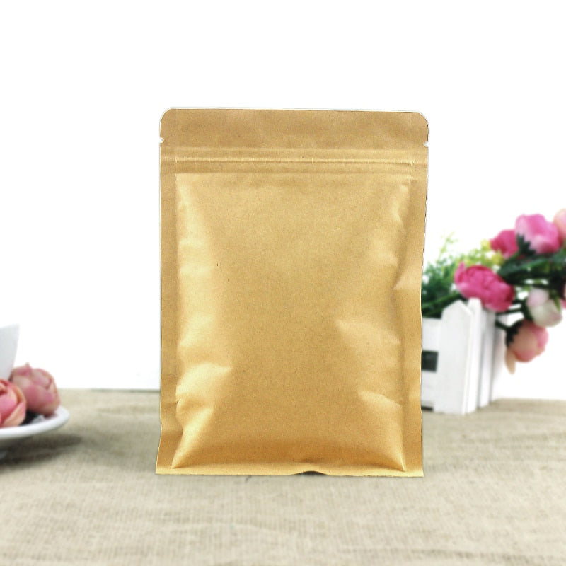 Flat Bottom Kraft Paper Zip Lock Bag Small Gift Bags Paper Fidget Hand Spinners Packaging Bag