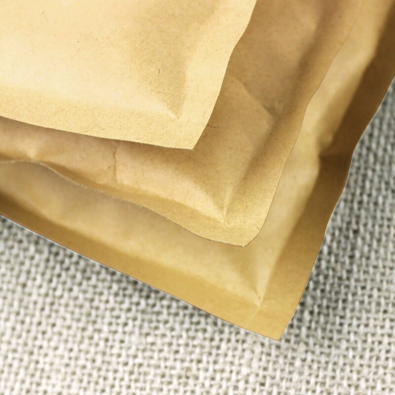 Flat Bottom Kraft Paper Zip Lock Bag Small Gift Bags Paper Packaging Bag Coffee Bag Sealed