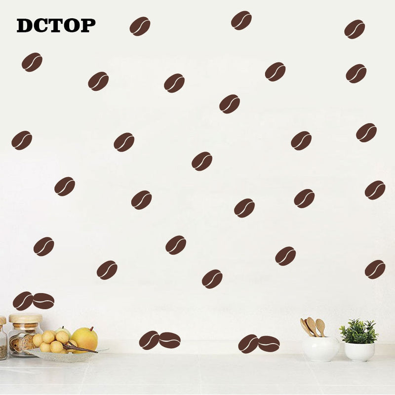 Lovely Coffee Bean Wall Sticker Modern DIY Vinyl Decal Removable Home Decor for Kitchen Coffer Bar