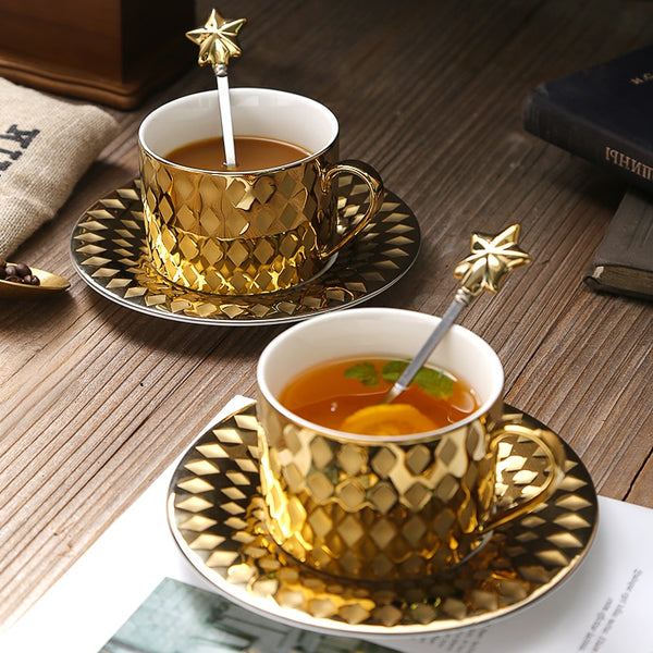 Luxury Europe Court Bone China coffee cup sets Creative Porcelain