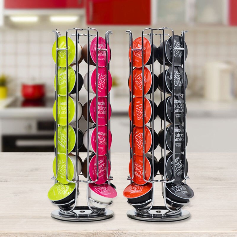 Meltset Table Type Coffee Capsule Stand Coffee Pod Holder Rotating Rack Dolce Gusto Capsules