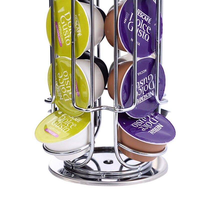 Meltset Table Type Coffee Capsule Stand Coffee Pod Holder Rotating Rack Dolce Gusto Capsules