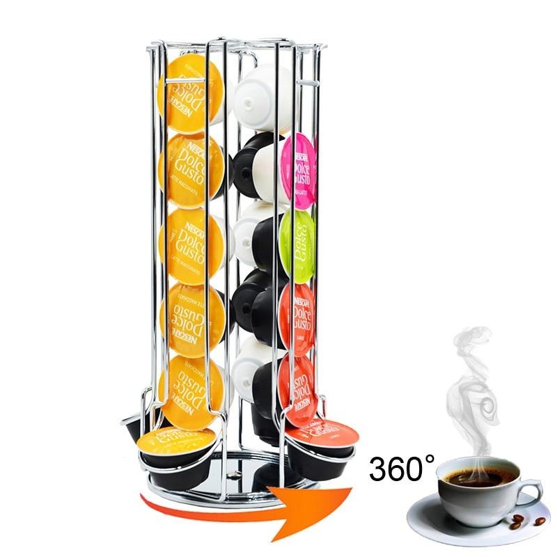 Meltset Table Type Coffee Capsule Stand Coffee Pod Holder Rotating Rack Dolce Gusto Capsules