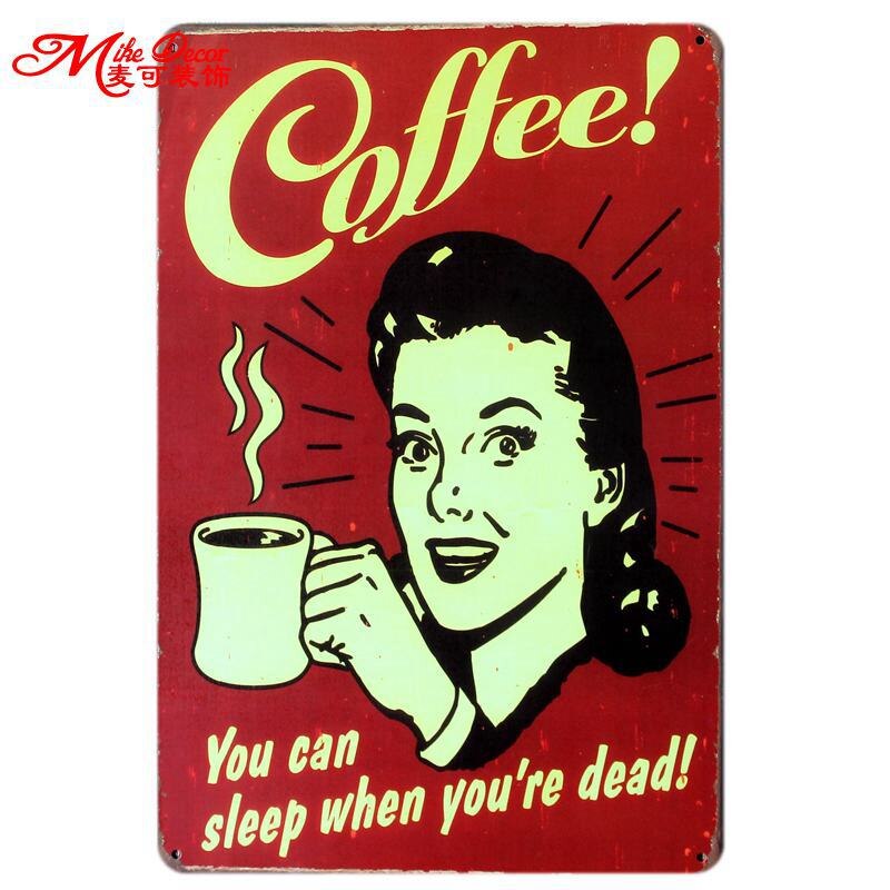 [Mike86] HAVE A COFFEE Metal Plaque Poster Vintage Bar Craft Decor Wall art Signs 20*30 CM Mix