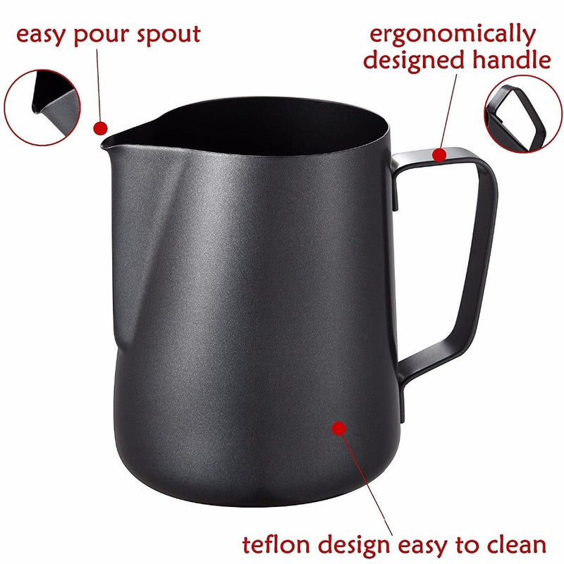 Milk Frothing Frother Pitcher - Non Stick Coating Latte Art Espresso Cappuccino -Food-grade 18/8