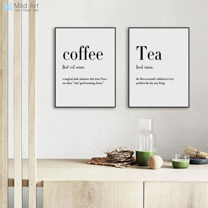 Minimalist Black and White Beer Coffee Wine Quotes Posters Print Nordic Kitchen Room Wall Home Decor