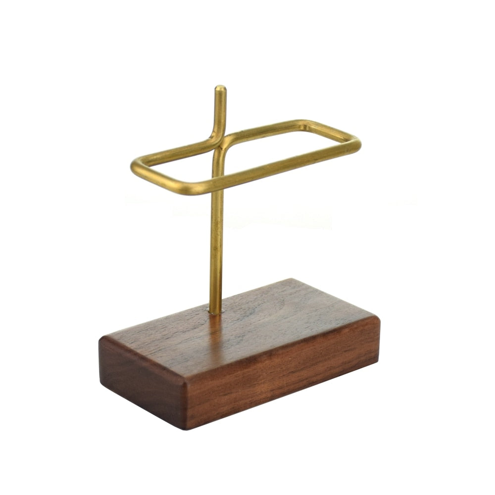 Copper Coffee Filter Shelf V60 Coffee Filter Stand Wooden Base