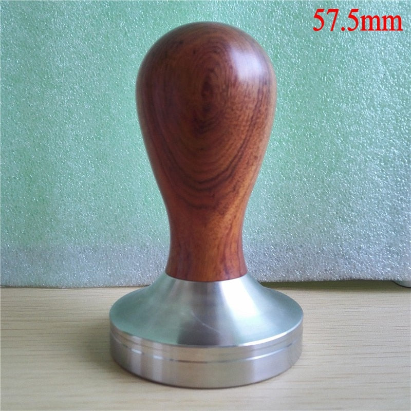 Stainless Steel 57.5mm 58mm Wooden Handle Coffee Tamper Barista Espresso Tamper Coffee Bean