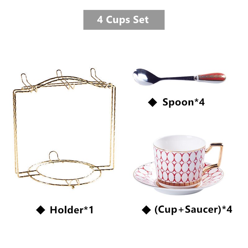 Nordic Bone China Coffee Cup Saucer Spoon Set 200ml British Tea Cup Porcelain Tea Set Advanced