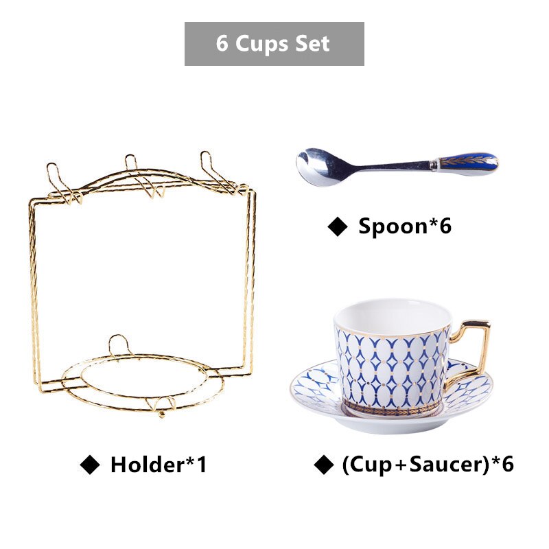 Nordic Bone China Coffee Cup Saucer Spoon Set 200ml British Tea Cup Porcelain Tea Set Advanced