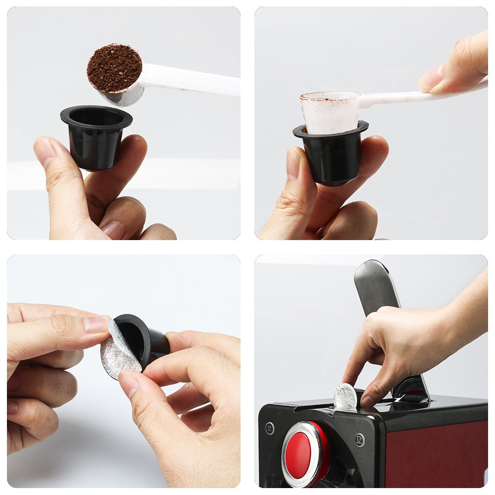 Original Disposable And Reusable Empty Nespresso Capsule Two Type Aluminum Seals Stickers Useage