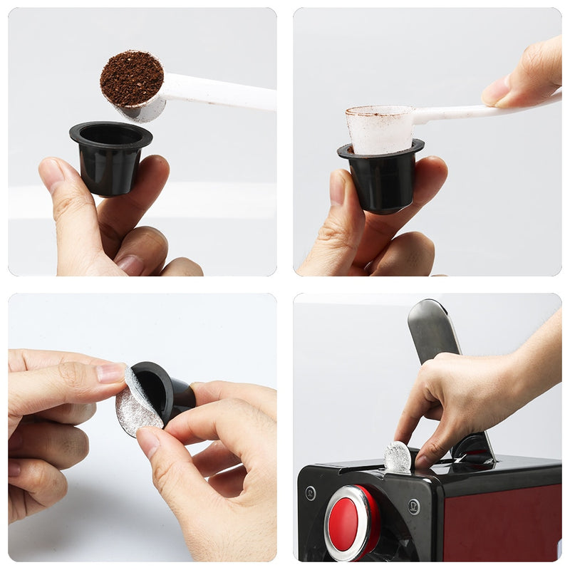 Original Disposable And Reusable Empty Nespresso Capsule Two Type Aluminum Seals Stickers Useage