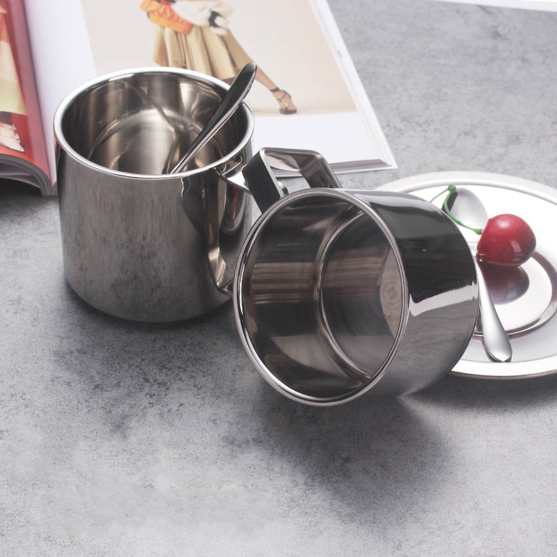 Originality Eur Coffee Cup With Dish Household Cafe Stainless Steel Tumble Suit Mirror Polishing