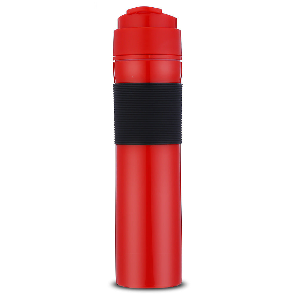 Portable French Press Coffe Bottle Plastic Outdoor Vacuum Coffee Plunger Filter Coffee Cup Travel