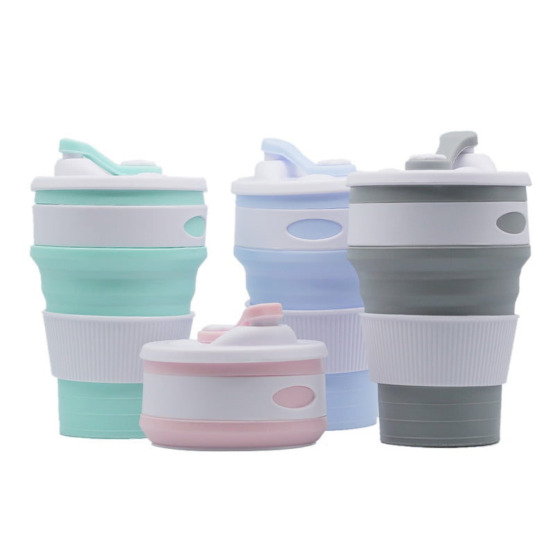 Portable Silicone Cup Hot Folding Silicone Telescopic Multi-function Collapsible Drinking Coffee Cup