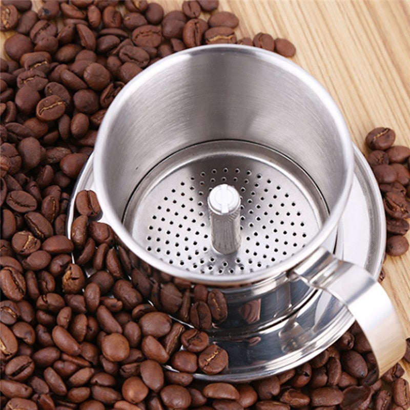 ROKENE Coffee Filter Press, Stainless Steel Vietnamese Coffee Filter Set Best Coffee Dripper for