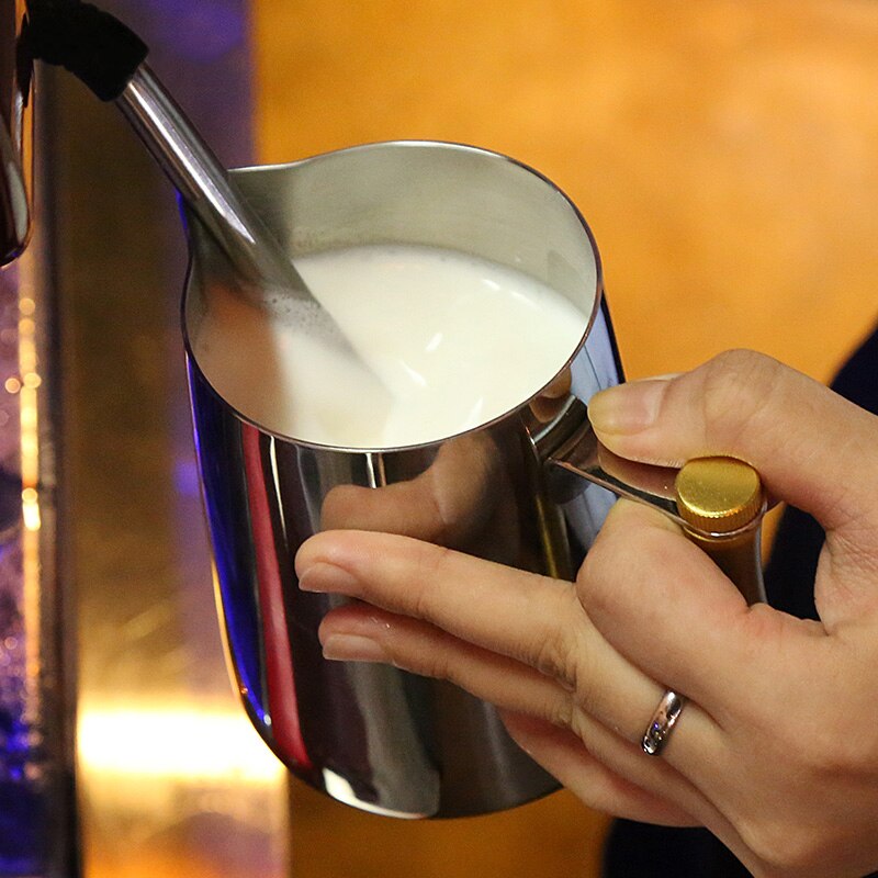ROKENE Detachable Handle Milk Frothing Jug Stainless Steel Pitcher Espresso Coffee Pitcher Barista
