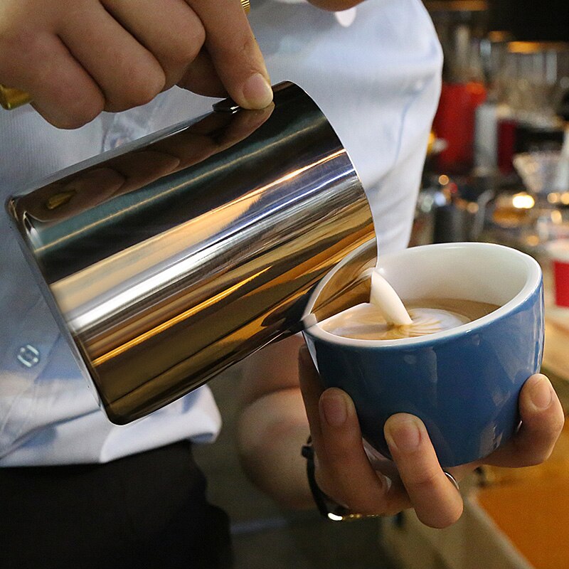 ROKENE Detachable Handle Milk Frothing Jug Stainless Steel Pitcher Espresso Coffee Pitcher Barista