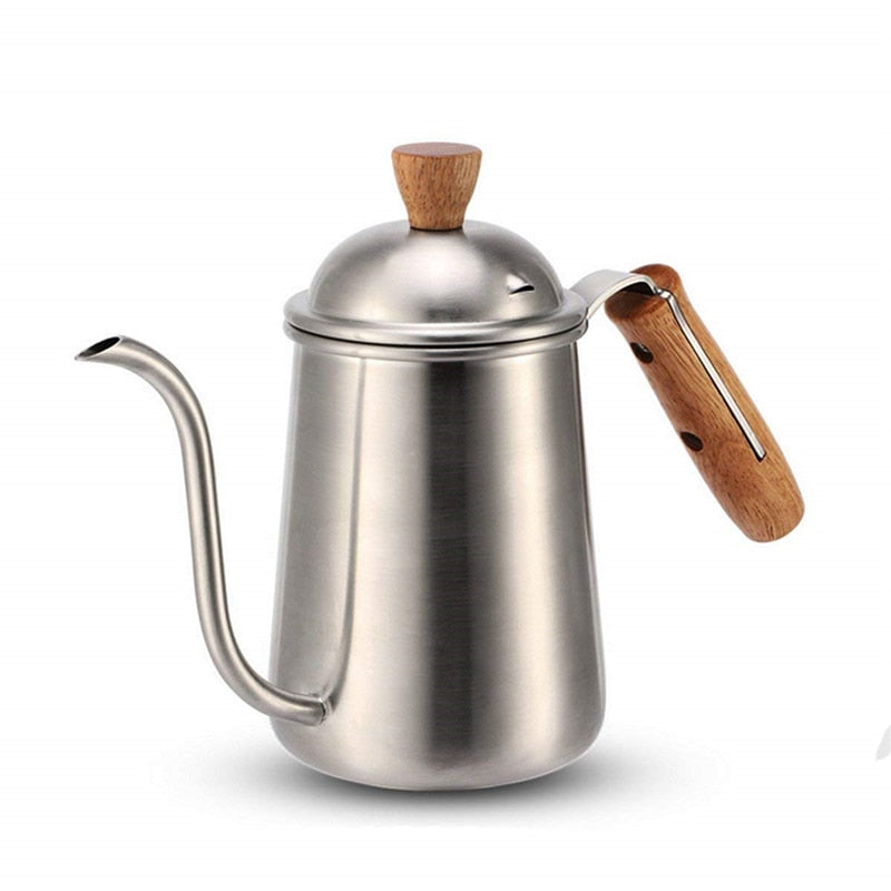 ROKENE Professional Coffee Drip Kettle Stainless Steel Pour Over Coffee Kettle with Wood Handle