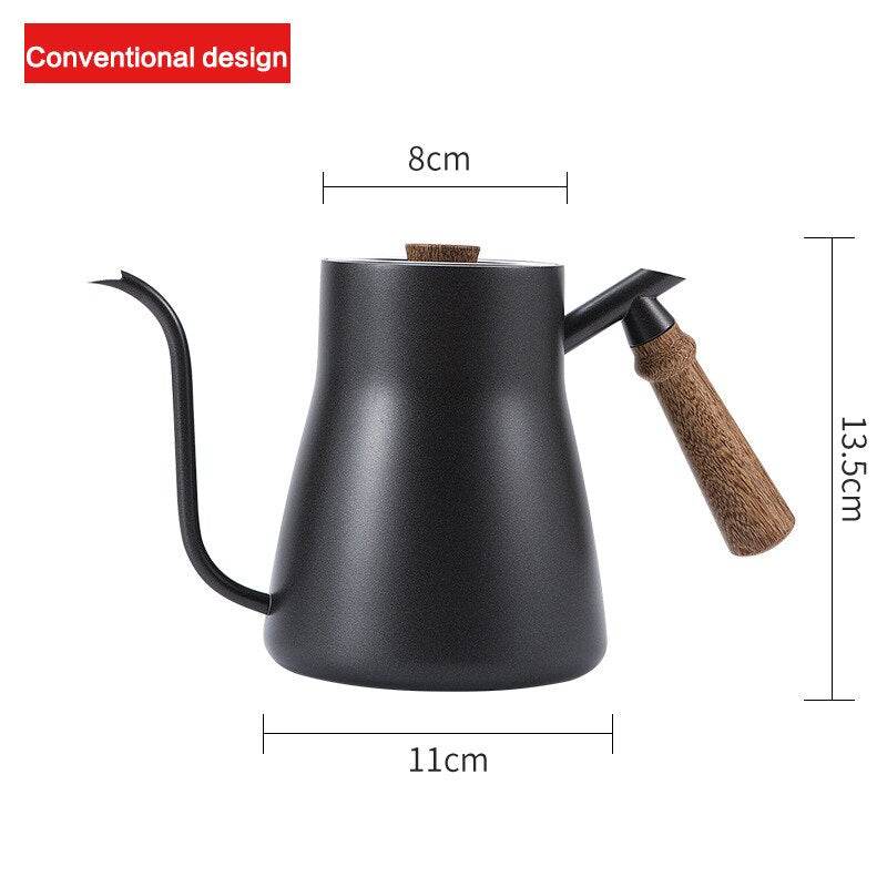 ROKENE Stainless Steel Coffee Pots Built-in Thermometer 850ML Coffee Drip Kettle Pour Over Coffee