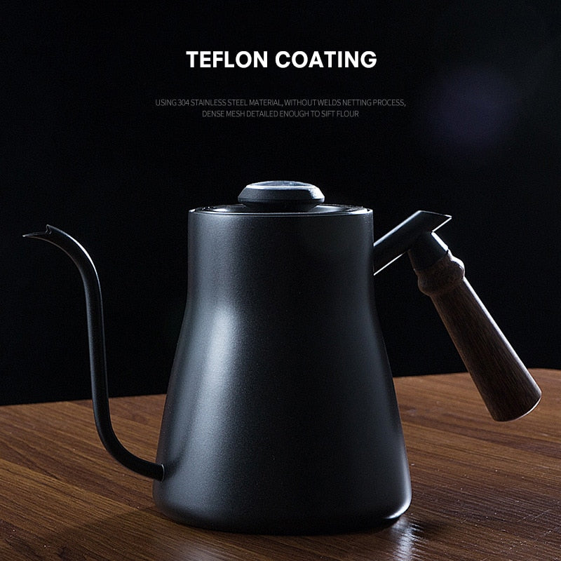ROKENE Stainless Steel Coffee Pots Built-in Thermometer 850ML Coffee Drip Kettle Pour Over Coffee