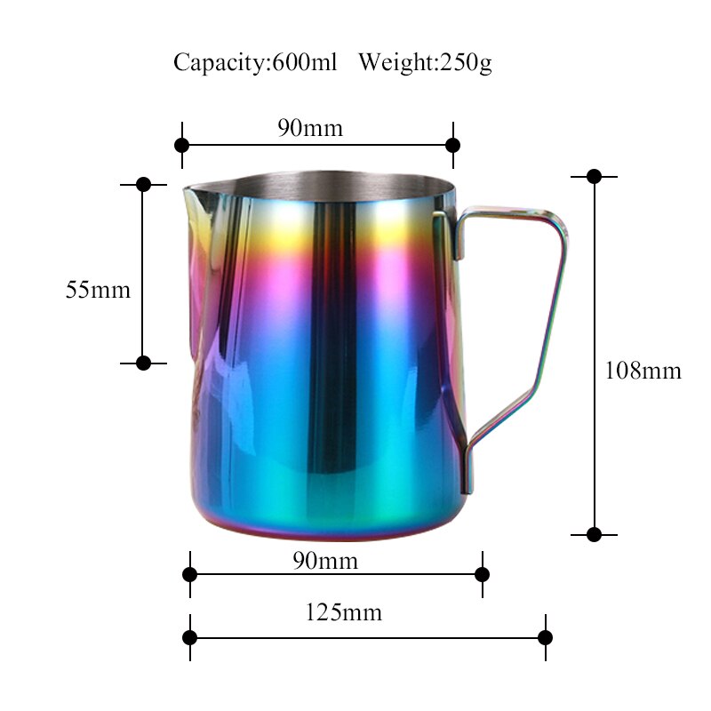 ROKENE Stainless Steel Pitcher Colorful Milk frothing jug Espresso Coffee Pitcher Barista Craft Milk