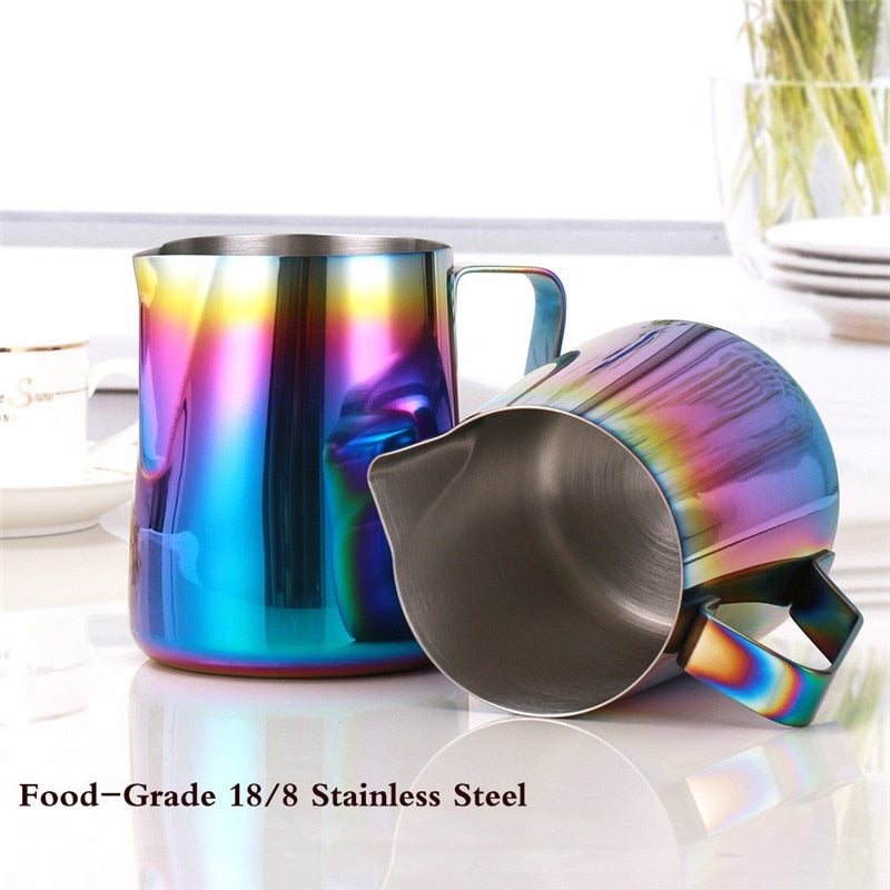 ROKENE Stainless Steel Pitcher Colorful Milk frothing jug Espresso Coffee Pitcher Barista Craft Milk