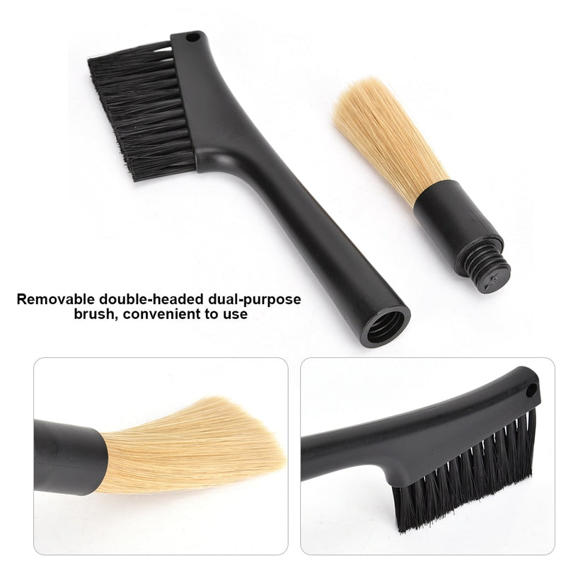 Removable Double Coffee Brush Espresso Coffee Grinder Machine Cleaning Brush Matcha Dusting Tool
