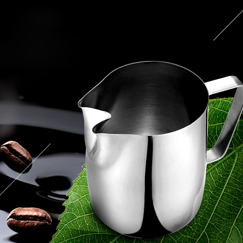 Rokene Stainless Steel Coffee Milk Frothing Pitcher with Double Spouts Coffee Pitcher Barista