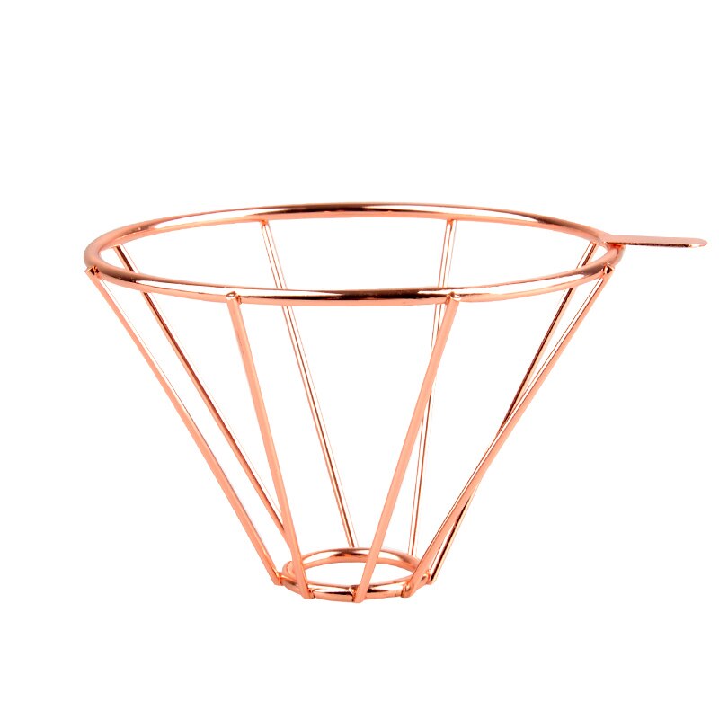 Rose Gold V60 1-4 Cups Coffee Filter Holder Metal Copper Brew Drip Silver Coffee Filters Accessories