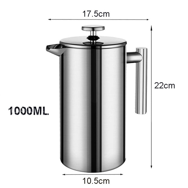 Coffee Maker French Press Stainless Steel Espresso Coffee Machine High Quality Double-Wall Insulated