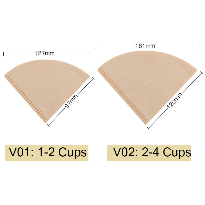 V60 Filter Paper V01 V02 V Shape Drip Coffee Paper Filter 101 102 Pour Over Coffee Filter