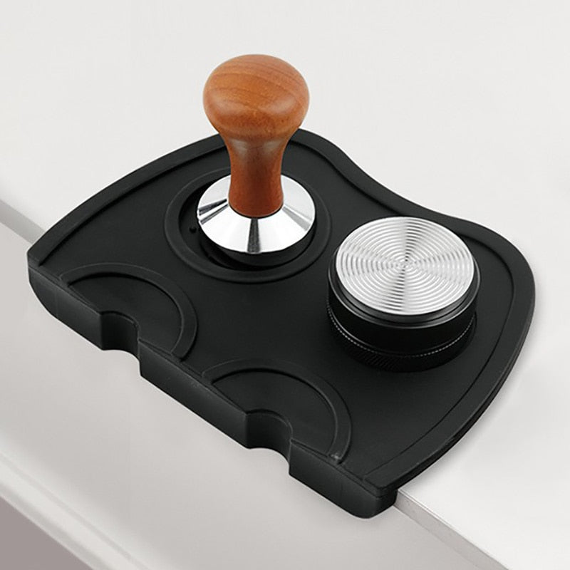 Espresso Coffee Tampers Mat Silicone Tamper Holder Corner Mat Pad Anti-skid Tamper Mat Barista