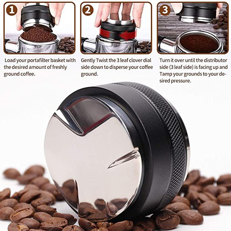 51mm 53mm 58mm 304 Stainless Steel 3 Angled Slopes and Flat Base Double Head Coffee Powder Tamper