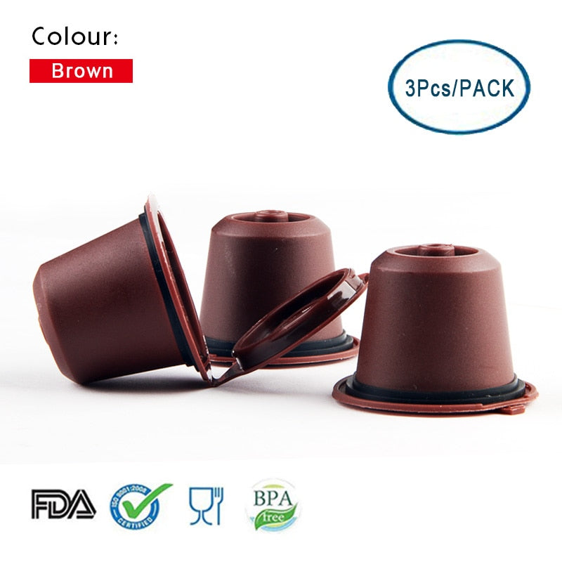 3pcs/Pack Nespresso Capsule Reusable Coffee Filter Refillable Cafe Pods Plastic Original Line Nestle