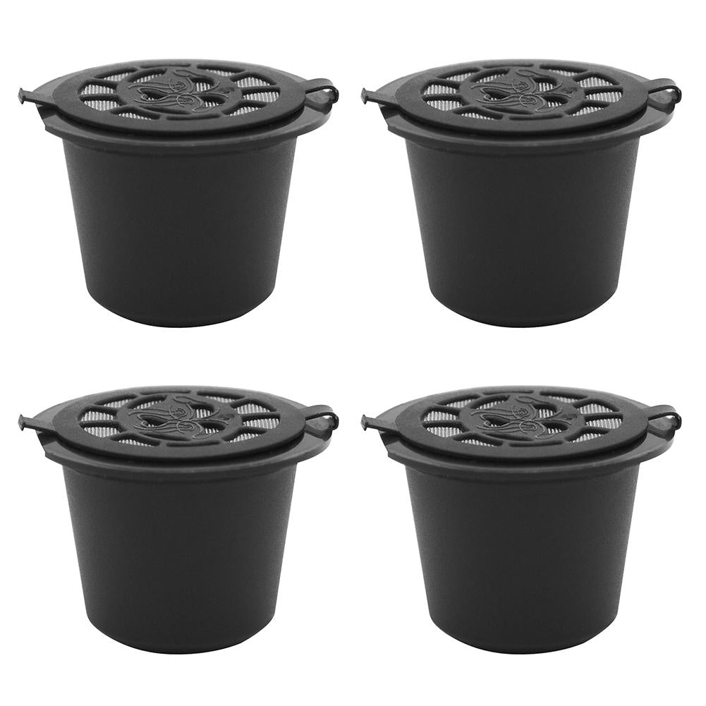 1/3/4PCS Nespresso Refillable Coffee Capsule Cup Reusable Coffee Capsule Spoon Brush Coffee Filters