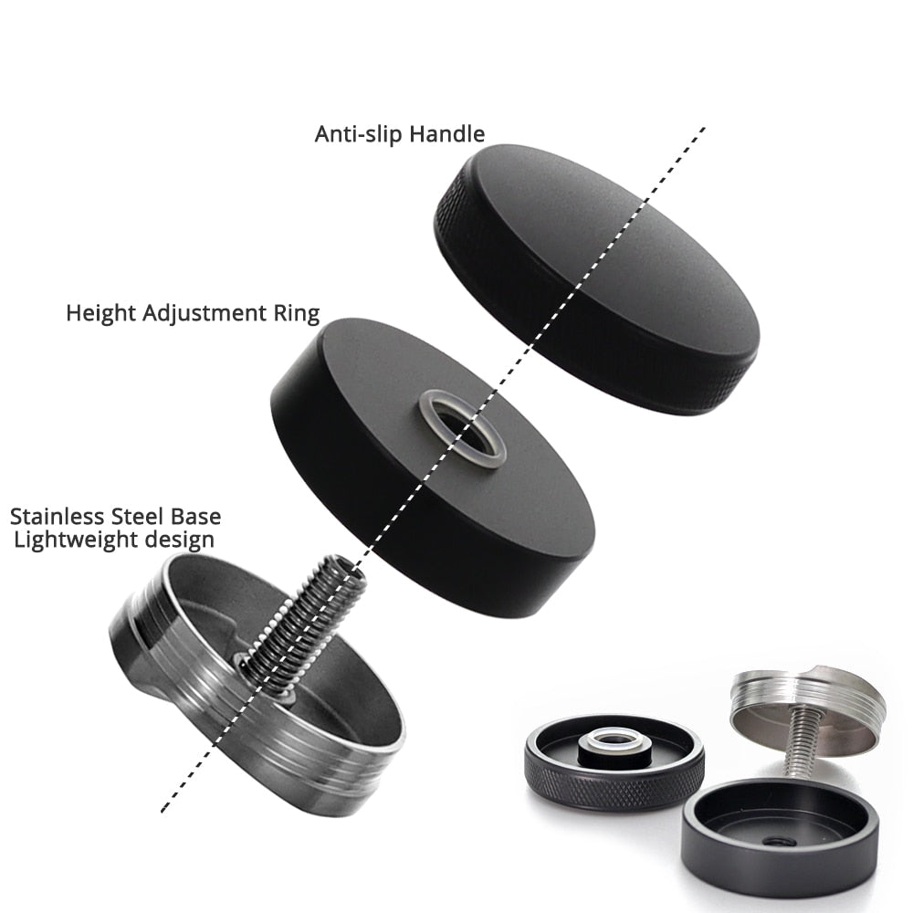 Espresso Distribution Tool/Leveler, 3 Angled Slopes Adjustable Palm Tamper Fits 51/53/58mm