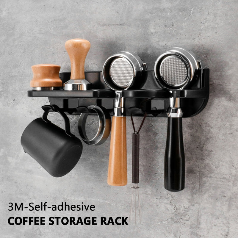 51/54/58mm Wall Mount Coffee Set Storage Rack Puching Free Espresso Coffee Portafilters Holder