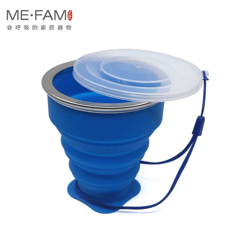 Small Mini Telescopic Portable Silicone Folding Cup With Dstproof Cover Outdoor Coffee Cups Children