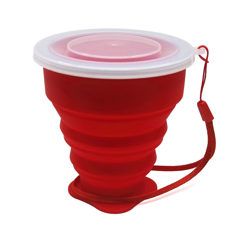 Small Mini Telescopic Portable Silicone Folding Cup With Dstproof Cover Outdoor Coffee Cups Children